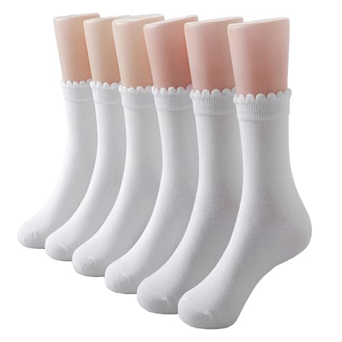 6p Ruffle Socks Short Ruffle Socks（White）