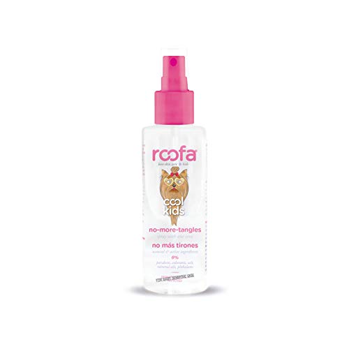 Spray Desenredante No Más Tirones para Niños COOL KIDS, 100ml - Roofa Spain - 92.8% Natural con Aloe Vera, Seda y Pantenol, Aroma a Fresa