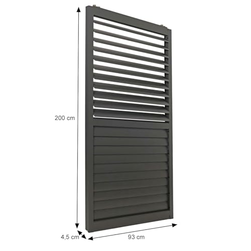 4er-Set Aluminium Schiebetür für Pergola HWC-L46, Terrassenüberdachung, Lamellenpaneel Modul, 206x369cm - weiß