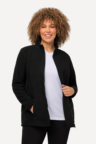 Ulla Popken Fleecejacke, Baukastensystem, Innenjacke, Stehkragen Felpa, Schwarz, 12-14 Donna - 6