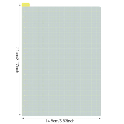 Thenshop 5 Pack A5 Gray x Yellow Pencil Board Reusable Notebook Accessory, Flexibility Layout Grids with Ruler Scale