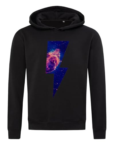 Sweat à capuche noir galaxie en coton mélangé haut de gamme avec finitions soignées en taille XS