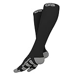 Go2 Compression Socks (2 Pair) for Women and Men Athletic Running Socks for Nurses Medical Graduated Nursing Compression Socks for Travel Running Sports Socks(2BlackLarge)