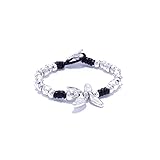Material Hipoalergénico Pulsera hecha a mano de cuero y zamak, con baño de plata. Pulsera Bohemia. Regalo Mujer. Pulsera Mariposa. Pulsera para mujer. Pulsera Estilo Uno de 50
