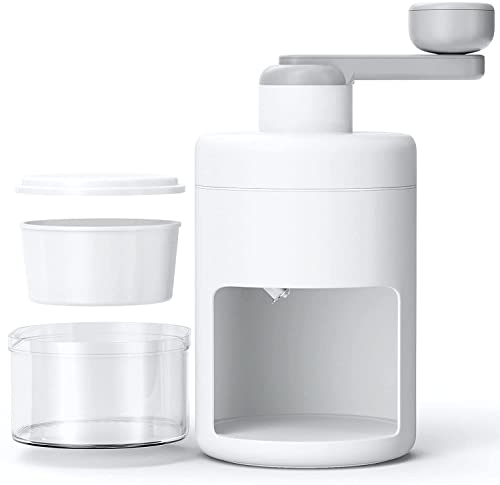 Vihoom Broyeur à Glace Pilée Manuel et Machine à Glace Pilée, Portable Broyeur Glace Pilée avec Rrécipient pour Recueillir, sans BPA, Blanc