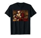 Santa Clause Holding Kneeling Jesus Christmas art