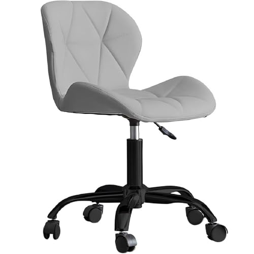 Amazon Brand – Umi Home Swivel Height-Adjustable Faux Leather Office Computer Study Desk Chair for Salon, Spa in Light Grey Color