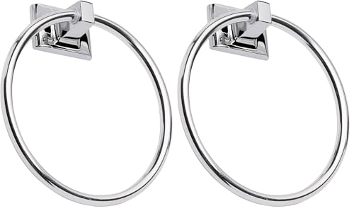 Image of Design House 533091 Millbridge Classic Towel Ring, Polished Chrome (Pack of 2)