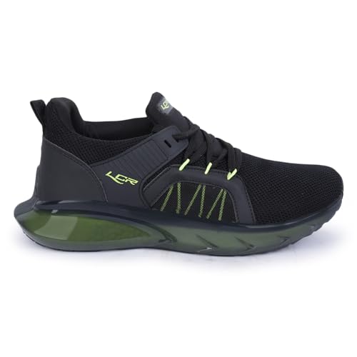 Image of Lancer Mens RAMBO-195BLK-PGN Black Green Running Shoe, 7