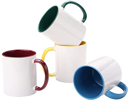AceElite Coffee Mugs, Ceramic Coffee Mugs Set of 4, 12 oz Coffee Mugs, Colorful Coffee Cup With Handle, Pottery Coffee Mug Dishwasher Microwave Safe, Small Porcelain Mugs