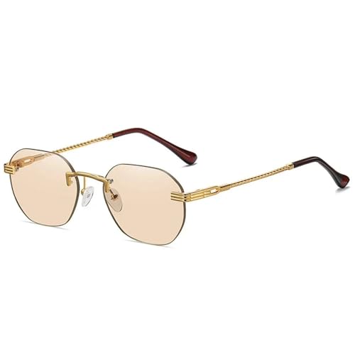 Lunettes de soleil marron chic pour vos terrasses d'été et escapades branchées en métal doré