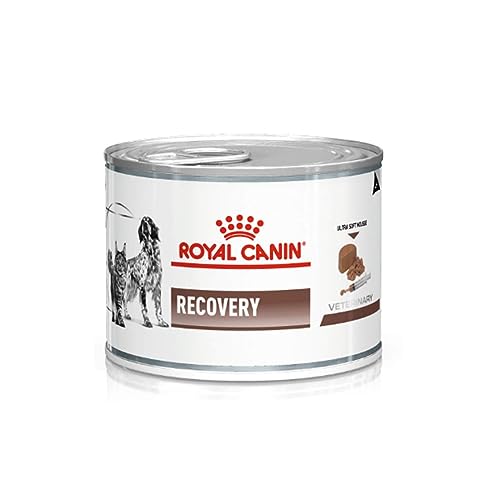 Royal Canin Veterinary Recovery | 12 x 195 g | Diät-Alleinfuttermittel für ausgewachsene Hunde und ausgewachsene Katzen | Ultra Soft Mousse mit einem hohen Proteingehalt