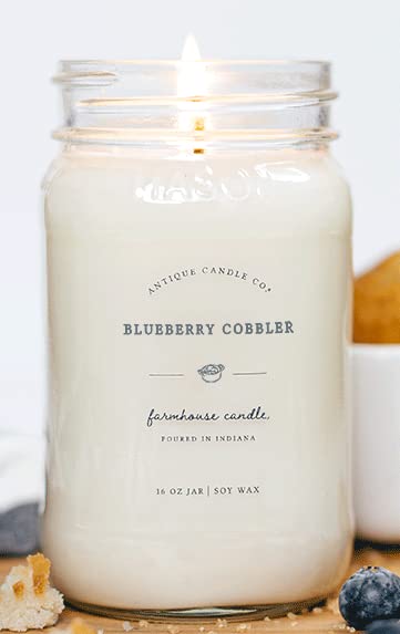 Antiquecandlecoblueberrycobbler16ouncesoywaxcandle80hourburntimecottonwickmasonjarcandleblueberrycobbler  Urban Country Home Decor Antique candle co blueberry cobbler 16 ounce soy wax candle 80 hour burn time cotton wick mason jar candle blueberry cobbler  urban country home decor