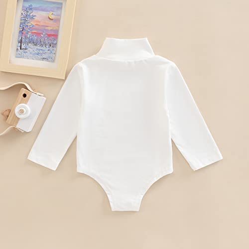 Newborn Baby Boy Girl Turtleneck Onesie Long Sleeve Basic Romper Solid Color Casual One Piece Bodysuit Fall Clothes3