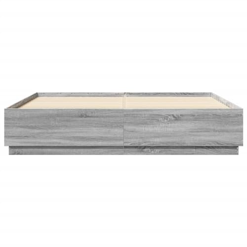 Homgoday Canapé Sonoma - Cama Gris de 180 x 200 cm de Madera Multicapa Con Somier - Estructura Moderna para Dormitorios - VV - imagen 5