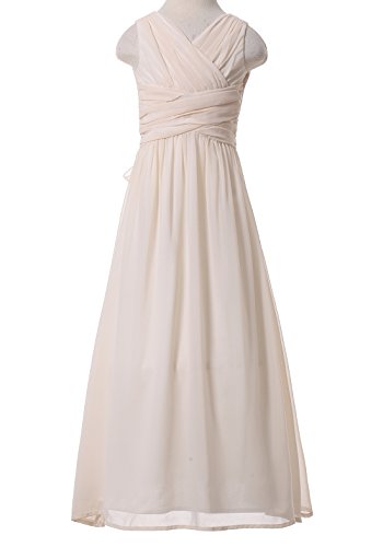 Happy Rose Flower Girl's Dress Party Dresses Juniors Long Bridesmaid Dress Ivory Cream 12 #TOP2