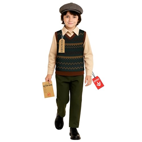 Morph Evacuee Costume Boys Victorian Costume Boys WW2 Costumes For Kids World Book Day Costumes For Boys 12-14