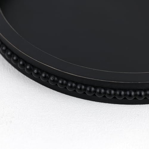 Funly mee 12.6x12.6 inches Rustic Wood Serving Tray,Decorative Tray for Coffee Table(Black)