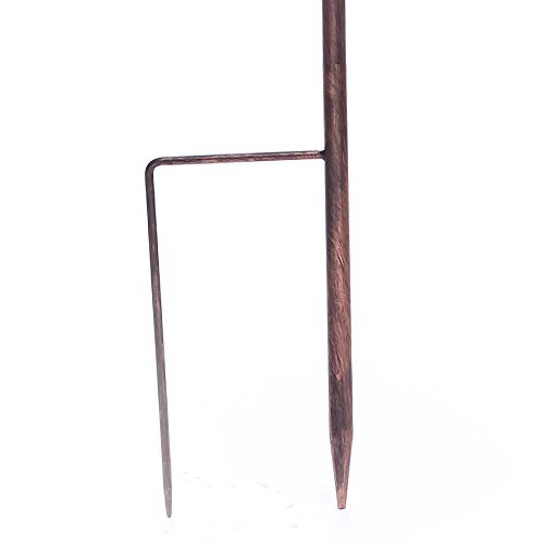 Evergreen 82" Bronze Wind Spinner | Heavy Duty Powder Coated Metal Outdoor Twirler | Double Windmill | Ground Stake Included | 24-Inches Wide | Decoration For Outside Yard And Garden #TOP4