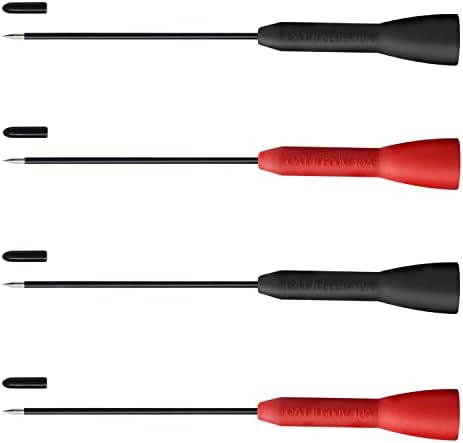 4 Pack 2mm Extended Needle Test Probes, 600V/10A Non-Destructive Multimeter Test Probe for Fluke Leads tl71 tl75