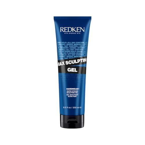 Image of Redken Max Sculpting Gel, 250 ml | High-shine sculpting gel with a vegan formula. Delivers flake-free, all-day strong hold and maximum style control.