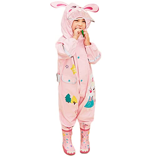 Toddler Girls Rain Suit Lightweight Waterproof Coveralls