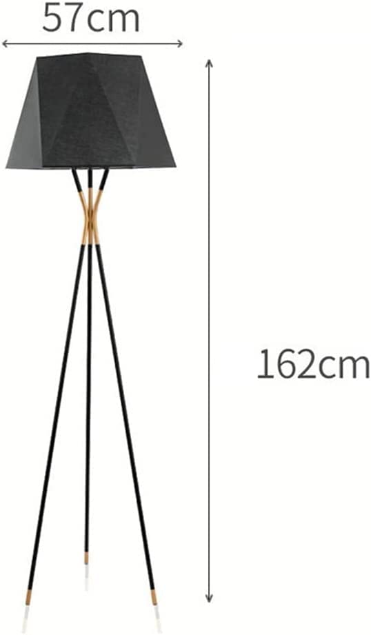 Lámpara alta de pie estilo trípode con pantalla elegante loft en color negro 4