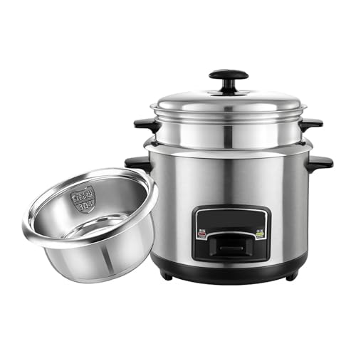 Rice Cooker And Steamer-keep Warm Function, 304 Stainless Steel Liner, With Spatula And Measuring Cup, For 1-11 People 220-240V US/EU(2L)