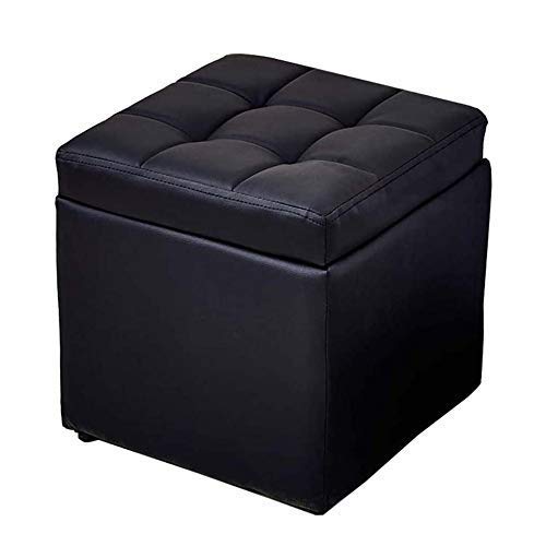 Repose-pieds en cuir rose portable et rembourré avec coffre intégré
