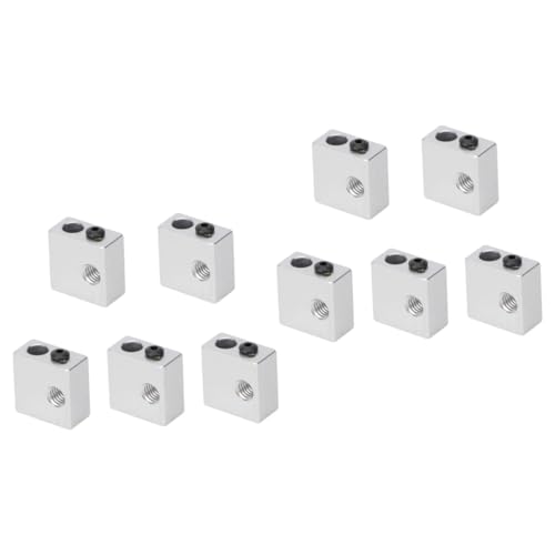 Gatuida 10pcs Printer Heater Block for Extruder Aluminum Material Suitable for Printer Accessories