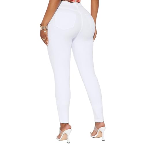 LONGBIDA High Waisted Ripped Skinny Jeans for Women Slim Fit Stretchy Distressed Jeans Y2K Destroyed Ankle Denim Pants3