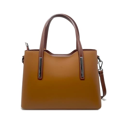 Borsa di grandezza media a mano made in italy realizzata in vera pelle