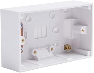 Extra Deep Plastic Double 2 Gang Surface Mounted Pattress Back Box 47mm - White