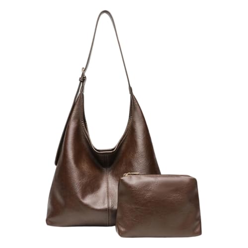 Bolsos hobo de hombro plegables en estilo retro y tacto suave para mujer