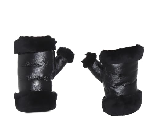Harrys-Collection Damen Armstulpen aus echtem Lammfell Color:schwarz;Handschuhgröße:M