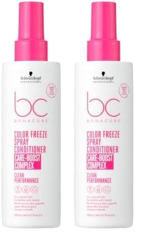 Schwarzkopf Professional Bonacure Color Freeze Spray Conditioner Leave In Für Poröses Coloriertes Haar Vegan pH 4.5 Elastizität Kein Verblassen Langanhaltende Farbintensität Entwirrend 200 ml