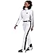 HOTIAN Damen Skianzug Einteiler Skioverall Winter Warme Damen Schneeanzug Wasserdicht Winddicht skibekleidung Schneeoverall Jumpsuit Mit Kapuze White01 M