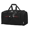 YoKelly 24 inch Large Gym Bag for Men - 65L Hard Bottom Duffle Bag with Shoes Compartment for Sport/Travel - Black