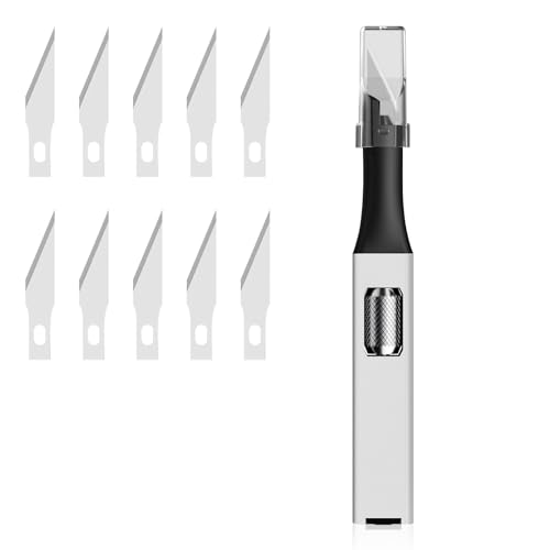 Precision Carving Craft Messer,Skalpell mit 10 Ersatzklingen,Skalpell Set,Hobby- Schnitzmesser zum Schneiden,Bastelmesser Cuttermesser,für DIY Art Work Cutting,Scrapbooking