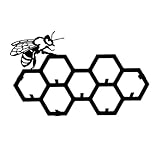 HEALSOPTHY Colgador de Pared de Hierro Forjado Hueco Diseño de Abeja Gancho Decorativo de 40X4X25 CM para Almacenamiento en Baño Cocina y Dormitorio Gancho Práctico para Colgar Llaves y