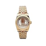 LuxeMetals Cassa for orologio da donna da 31 mm con vetro zaffiro curvo - Eleganti finiture argento, oro e rosa(4)