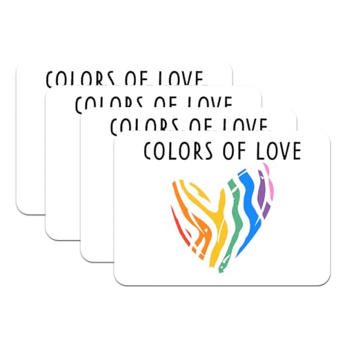 Set de table LGBTQ+ dessous caoutchouc blanc cadeau lot de 4