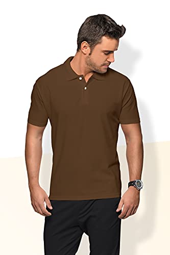 Kit 5 Camisas Polo Masculina Lisa Factory 42 (Marrom, bege, rosa claro, mescla, chumbo, M)