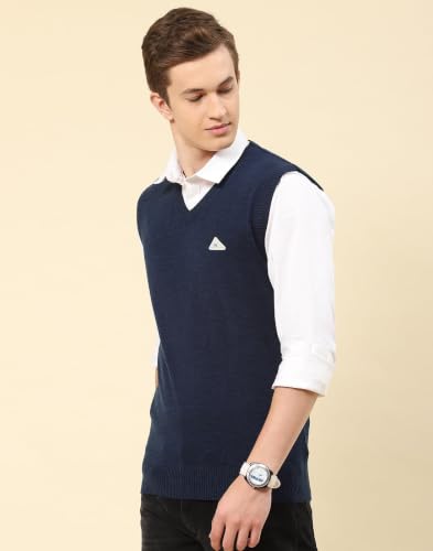 Image of Monte Carlo Men Regular Fit Sleeveless Solid V Neck Winter Sweater (Pack of 1)