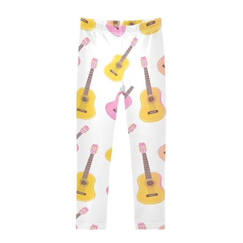 Acoustic Guitar Girls Leggings,Workout Leggings for Girls Toddler Athletic Legging Size for 3-10T