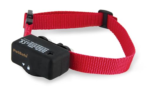 PetSafe - Collier Anti-aboiements pour Chien, Solution à Stimulation Électrostatique Progressive 6 Niveaux, Collier Léger Étanche et Ajustable, Sangle Rouge