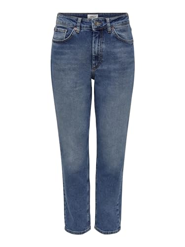 ONLY Damen Onlveneda Life Mom Jeans Rea 844 Noos, Dark Blue Denim, S/34