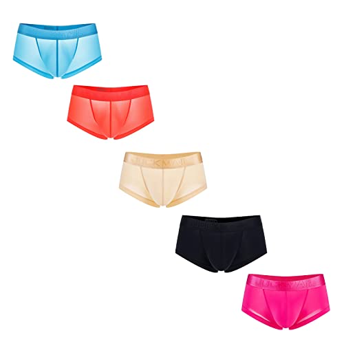 JOCKMAIL 5PCS/Pack Mens Boxer Briefs Mens Underwear Boxer Briefs Pack Mens Athletic Underwear Ice Silk Mens Boxers Underwear