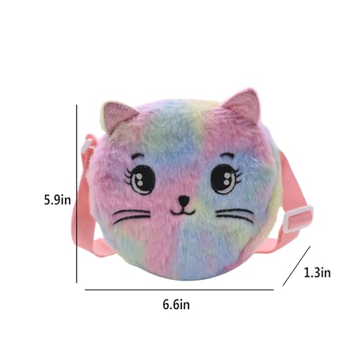 Cute Cat Shoulder Bag for Women Small Flulffy Cat Crossbody Purse Animal Plush Satchel Cartoon Daypack Kawaii Purse3