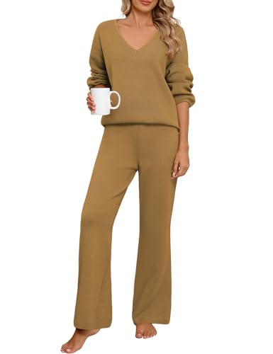 Pyjama automne hiver femme ensemble 2 pièces pantalon droit élastique et haut manches longues